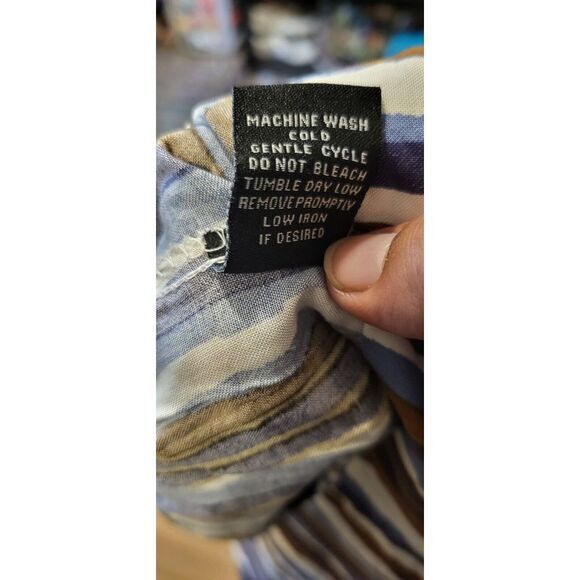 NEW LOOK Womens  PANT  2X Contemporary Blue Brown‎ White Stretch Waist Flat NEW - Picture 6 of 6